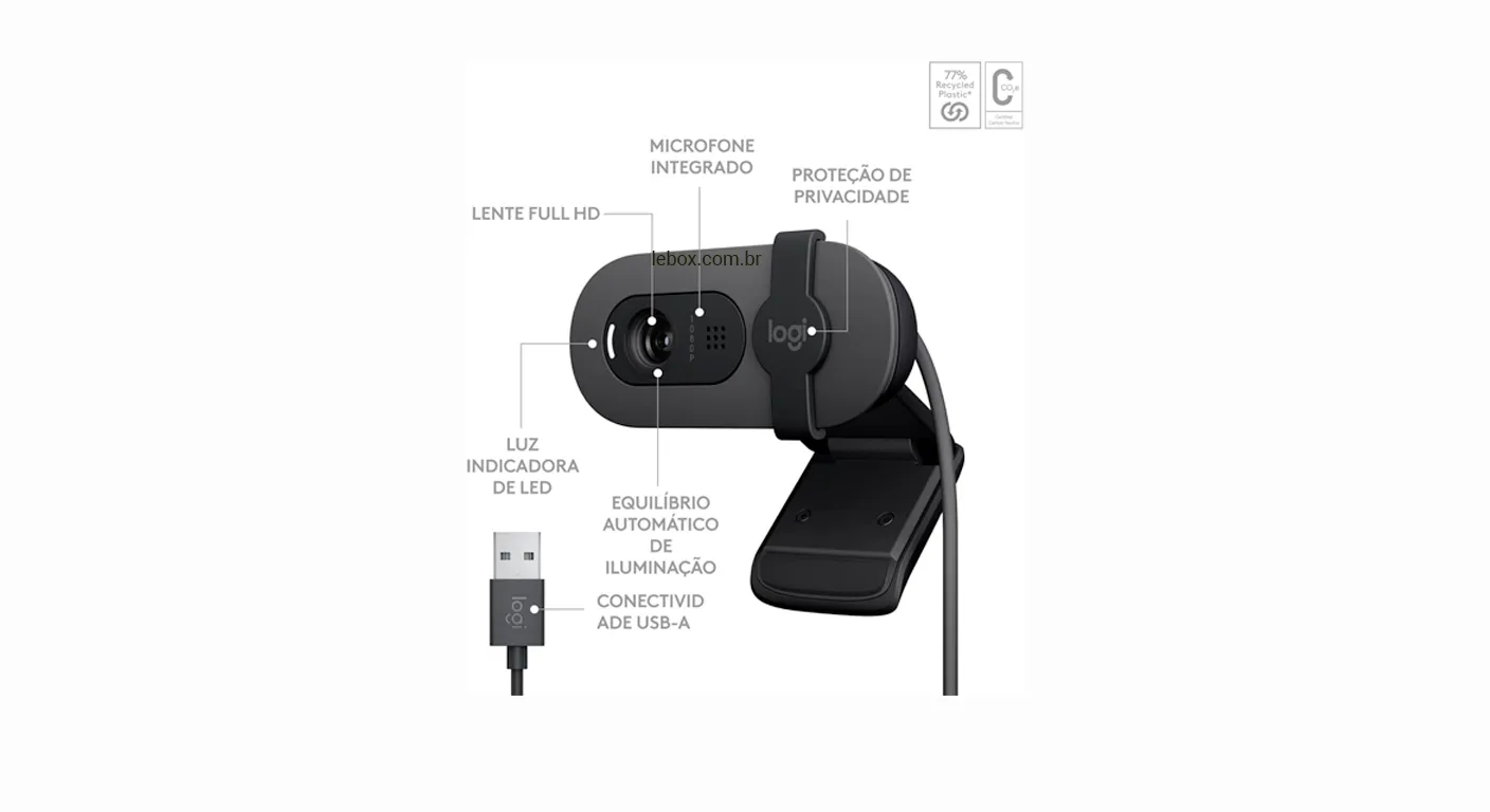 Especificações Técnicas Detalhadas da Webcam Logitech Brio 100